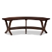 Baxton Studio Berlin Mid-Century Modern Walnut Finished Wood Curved Dining Bench - BSOBerlin-Walnut-Bench