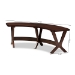 Baxton Studio Berlin Mid-Century Modern Walnut Finished Wood Curved Dining Bench - BSOBerlin-Walnut-Bench