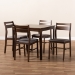 Baxton Studio Lovy Modern and Contemporary Gray Fabric Upholstered Dark Walnut-Finished 5-Piece Wood Dining Set - BSOLovy Dining Set-Grey/Dark Walnut