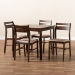Baxton Studio Lovy Modern and Contemporary Beige Fabric Upholstered Dark Walnut-Finished 5-Piece Wood Dining Set - BSOLovy Dining Set-Beige/Dark Walnut