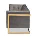 Baxton Studio Ambra Glam and Luxe Grey Velvet Fabric Upholstered and Button Tufted Sofa with Gold-Tone Frame - BSOTSF-5507-Grey/Gold-SF
