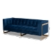 Baxton Studio Ambra Glam and Luxe Navy Blue Velvet Fabric Upholstered and Button Tufted Gold Sofa with Gold-Tone Frame - BSOTSF-5507-Navy/Gold-SF