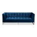 Baxton Studio Ambra Glam and Luxe Navy Blue Velvet Fabric Upholstered and Button Tufted Gold Sofa with Gold-Tone Frame - BSOTSF-5507-Navy/Gold-SF