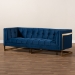 Baxton Studio Ambra Glam and Luxe Navy Blue Velvet Fabric Upholstered and Button Tufted Gold Sofa with Gold-Tone Frame - BSOTSF-5507-Navy/Gold-SF