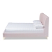 Baxton Studio Saverio Glam and Luxe Light Pink Velvet Fabric Upholstered Queen Size Platform Bed with Gold-Tone Legs - BSOBBT6765-Light Pink-Queen