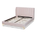 Baxton Studio Saverio Glam and Luxe Light Pink Velvet Fabric Upholstered Queen Size Platform Bed with Gold-Tone Legs - BSOBBT6765-Light Pink-Queen