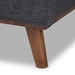 Baxton Studio Erlend Mid-Century Modern Dark Grey Fabric Upholstered King Size Platform Bed - BSOBBT6803-Dark Grey-King