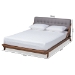 Baxton Studio Sante Mid-Century Modern Grey Fabric Upholstered Wood Full Size Platform Bed - BSOBBT6735-Grey-Full