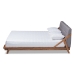 Baxton Studio Sante Mid-Century Modern Grey Fabric Upholstered Wood Full Size Platform Bed - BSOBBT6735-Grey-Full