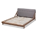 Baxton Studio Sante Mid-Century Modern Grey Fabric Upholstered Wood Full Size Platform Bed - BSOBBT6735-Grey-Full