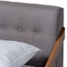 Baxton Studio Sante Mid-Century Modern Grey Fabric Upholstered Wood Full Size Platform Bed - BSOBBT6735-Grey-Full