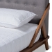 Baxton Studio Sante Mid-Century Modern Grey Fabric Upholstered Wood Full Size Platform Bed - BSOBBT6735-Grey-Full