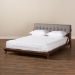 Baxton Studio Sante Mid-Century Modern Grey Fabric Upholstered Wood Full Size Platform Bed - BSOBBT6735-Grey-Full