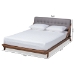 Baxton Studio Sante Mid-Century Modern Grey Fabric Upholstered Wood Full Size Platform Bed - BSOBBT6735-Grey-Full
