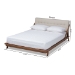 Baxton Studio Sante Mid-Century Modern Light Beige Fabric Upholstered Wood Full Size Platform Bed - BSOBBT6735-Light Beige-Full