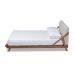 Baxton Studio Sante Mid-Century Modern Light Beige Fabric Upholstered Wood Full Size Platform Bed - BSOBBT6735-Light Beige-Full