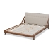Baxton Studio Sante Mid-Century Modern Light Beige Fabric Upholstered Wood Full Size Platform Bed - BSOBBT6735-Light Beige-Full