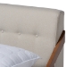 Baxton Studio Sante Mid-Century Modern Light Beige Fabric Upholstered Wood Full Size Platform Bed - BSOBBT6735-Light Beige-Full