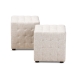 Baxton Studio Elladio Modern and Contemporary Beige Fabric Upholstered Tufted Cube Ottoman (Set of 2) - BSOBBT5127-Beige-Otto
