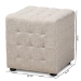 Baxton Studio Elladio Modern and Contemporary Beige Fabric Upholstered Tufted Cube Ottoman (Set of 2) - BSOBBT5127-Beige-Otto