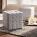 Baxton Studio Elladio Modern and Contemporary Greyish Beige Fabric Upholstered Tufted Cube Ottoman (Set of 2) - BSOBBT5127-Greyish Beige-Otto
