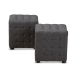 Baxton Studio Elladio Modern and Contemporary Dark Grey Fabric Upholstered Tufted Cube Ottoman (Set of 2) - BSOBBT5127-Dark Grey-Otto