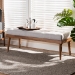 Baxton Studio Linus Mid-Century Modern Greyish Beige Fabric Upholstered and Button Tufted Wood Bench - BSOBBT5363-Greyish Beige-Bench