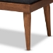Baxton Studio Linus Mid-Century Modern Dark Grey Fabric Upholstered and Button Tufted Wood Bench - BSOBBT5363-Dark Grey-Bench