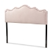 Baxton Studio Nadeen Modern and Contemporary Light Pink Velvet Fabric Upholstered Queen Size Headboard