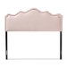 Baxton Studio Nadeen Modern and Contemporary Light Pink Velvet Fabric Upholstered Queen Size Headboard - BSOBBT6622-Light Pink-HB-Queen
