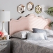 Baxton Studio Nadeen Modern and Contemporary Light Pink Velvet Fabric Upholstered Queen Size Headboard - BSOBBT6622-Light Pink-HB-Queen