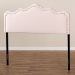 Baxton Studio Nadeen Modern and Contemporary Light Pink Velvet Fabric Upholstered Queen Size Headboard - BSOBBT6622-Light Pink-HB-Queen