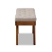 Baxton Studio Alona Mid-Century Modern Light Grey Fabric Upholstered Wood Dining Bench - BSOAlona-Medium Oak/Light Grey-Bench