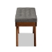 Baxton Studio Alona Mid-Century Modern Medium Grey Fabric Upholstered Wood Dining Bench - BSOAlona-Medium Oak/Medium Grey-Bench