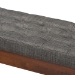 Baxton Studio Alona Mid-Century Modern Medium Grey Fabric Upholstered Wood Dining Bench - BSOAlona-Medium Oak/Medium Grey-Bench