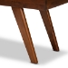 Baxton Studio Alona Mid-Century Modern Medium Grey Fabric Upholstered Wood Dining Bench - BSOAlona-Medium Oak/Medium Grey-Bench