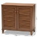 Baxton Studio Coolidge Modern and Contemporary Walnut Finished 4-Shelf Wood Shoe Storage Cabinet - BSOFP-01LV-Walnut