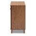 Baxton Studio Coolidge Modern and Contemporary Walnut Finished 4-Shelf Wood Shoe Storage Cabinet - BSOFP-01LV-Walnut