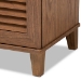 Baxton Studio Coolidge Modern and Contemporary Walnut Finished 4-Shelf Wood Shoe Storage Cabinet - BSOFP-01LV-Walnut