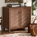 Baxton Studio Coolidge Modern and Contemporary Walnut Finished 4-Shelf Wood Shoe Storage Cabinet - BSOFP-01LV-Walnut