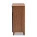 Baxton Studio Coolidge Modern and Contemporary Walnut Finished 4-Shelf Wood Shoe Storage Cabinet with Drawer - BSOFP-02LV-Walnut
