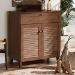 Baxton Studio Coolidge Modern and Contemporary Walnut Finished 4-Shelf Wood Shoe Storage Cabinet with Drawer - BSOFP-02LV-Walnut
