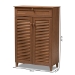 Baxton Studio Coolidge Modern and Contemporary Walnut Finished 5-Shelf Wood Shoe Storage Cabinet with Drawer - BSOFP-03LV-Walnut