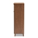 Baxton Studio Coolidge Modern and Contemporary Walnut Finished 5-Shelf Wood Shoe Storage Cabinet with Drawer - BSOFP-03LV-Walnut