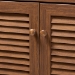 Baxton Studio Coolidge Modern and Contemporary Walnut Finished 5-Shelf Wood Shoe Storage Cabinet with Drawer - BSOFP-03LV-Walnut