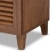 Baxton Studio Coolidge Modern and Contemporary Walnut Finished 5-Shelf Wood Shoe Storage Cabinet with Drawer - BSOFP-03LV-Walnut