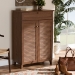 Baxton Studio Coolidge Modern and Contemporary Walnut Finished 5-Shelf Wood Shoe Storage Cabinet with Drawer - BSOFP-03LV-Walnut