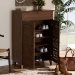 Baxton Studio Coolidge Modern and Contemporary Walnut Finished 5-Shelf Wood Shoe Storage Cabinet with Drawer - BSOFP-03LV-Walnut