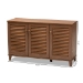 Baxton Studio Coolidge Modern and Contemporary Walnut Finished 8-Shelf Wood Shoe Storage Cabinet - BSOFP-04LV-Walnut