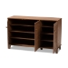 Baxton Studio Coolidge Modern and Contemporary Walnut Finished 8-Shelf Wood Shoe Storage Cabinet - BSOFP-04LV-Walnut